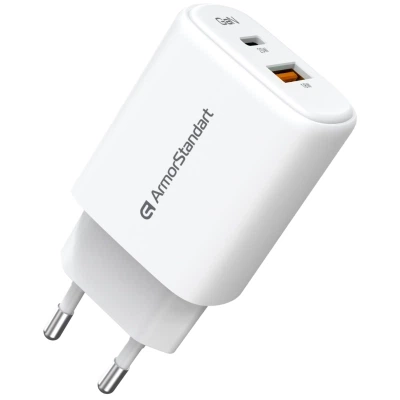 Зарядний пристрій Armorstandart 1xUSB-C + 1xUSB 25W GaN white (ARM89532) - зображення 4