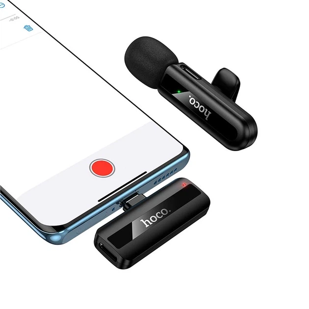 Беспроводной петличный микрофон Hoco L20 Lavalier Type-C Черный - изображение 6