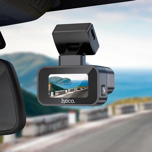 Видеорегистратор автомобильный Hoco DV10 Mini Screen Dashcam Full HD 1080P с IPS-дисплеем 1.47" и углом обзора 140° Черный - изображение 8