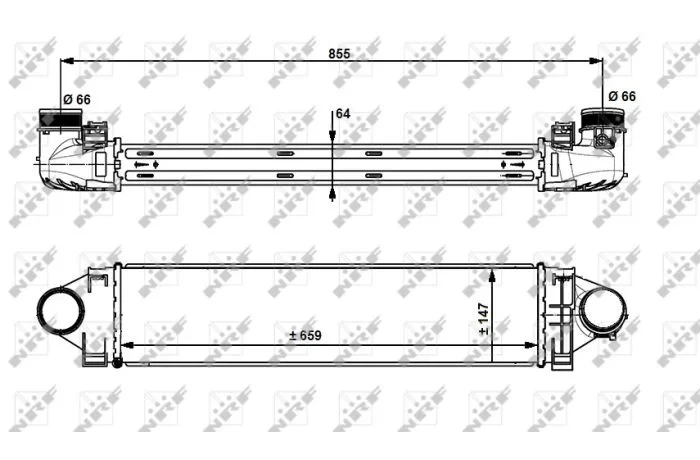 Інтеркулер 30912 NRF NRF 30912 Volvo S80, V70, XC70, XC60, V40; Land Rover Discovery, Range Rover, Freelander 31273909, 31280013, 31319424 - изображение 5
