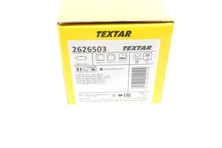 Комплект гальмівних колодок TEXTAR 2626503 Audi A5, Q5, A6, A7, A4, Allroad, A8, Q7 80A698451F, 8W0698451AC, 8W0698451AL - изображение 14