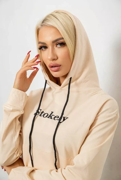 Спортивний костюм жіночий двонитка, колір бежевий, 214R1419-006 розмір L - зображення 3