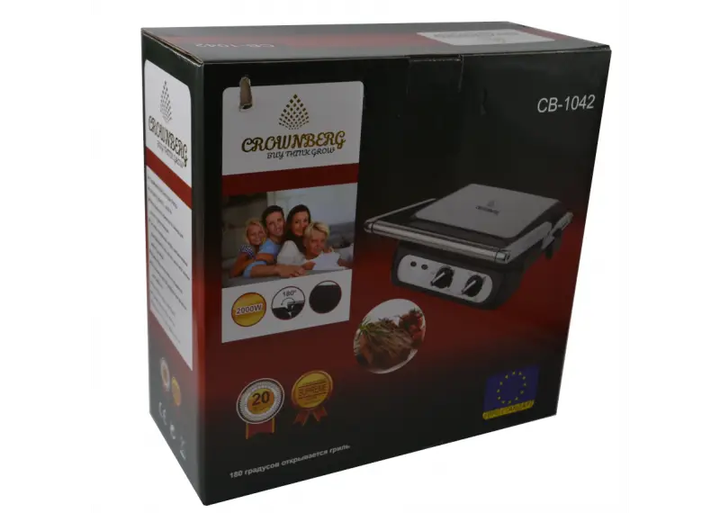 Прижимной контактный электрический гриль Crownberg CB 1042 - изображение 3
