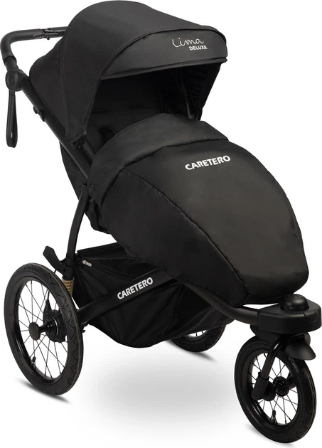 Wózek spacerowy Caretero Lima Deluxe trójkołowy Czarny (5903076321473) - obraz 5