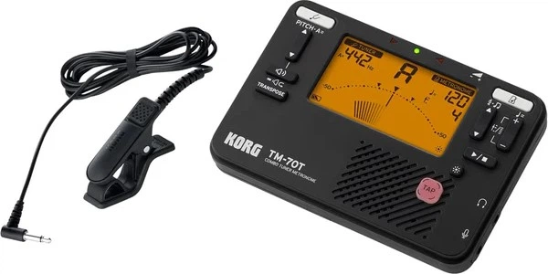 Тюнер-метроном Korg TM-70C з контактним мікрофоном Чорний - зображення 2