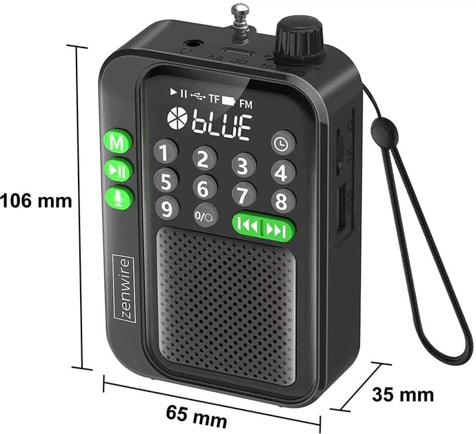 Радіоприймач Zenwire Y1 Black (5904507521943) - зображення 3