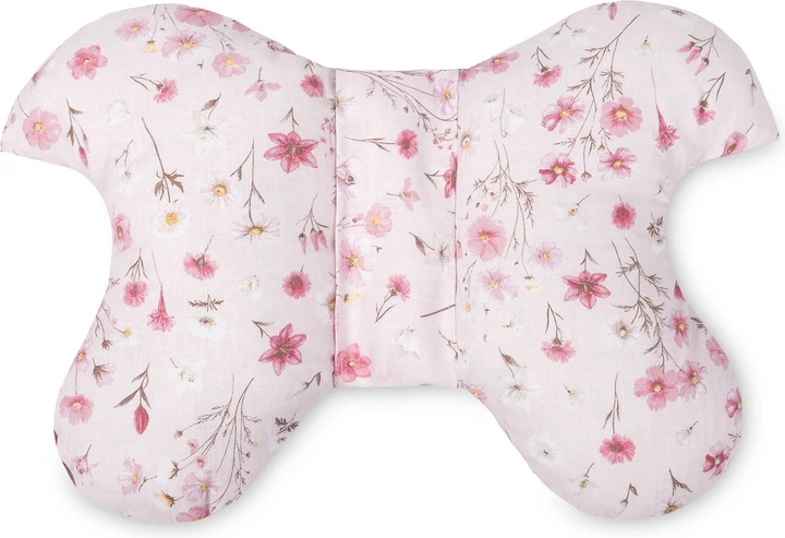 Набір для коляски Sensillo Velvet Bloom Deluxe Вкладиш 80 x 40 см + Подушка + Накладки Рожевий (5903076324764) - зображення 5