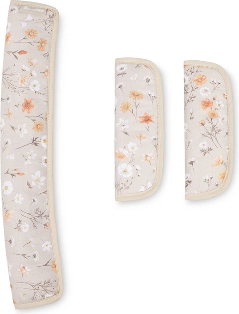 Набір для коляски Sensillo Velvet Bloom Deluxe Вкладиш 80 x 40 см + Подушка + Накладки Бежевий (5903076324771) - зображення 4