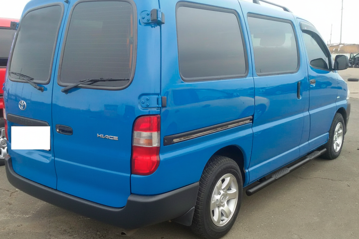 Бічні труби Black (2 шт., нерж) для Toyota HiAce - зображення 2