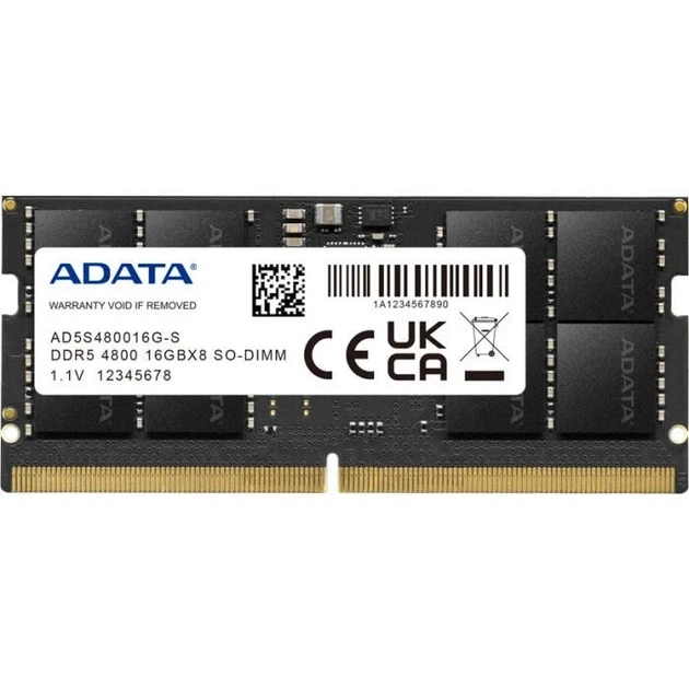 Модуль пам’яті SO-DIMM DDR5 32GB 4800 ADATA С40 (AD5S480032G-B) - Фото 1 Модуль пам’яті SO-DIMM DDR5 32GB 4800 ADATA С40 (AD5S480032G-B) - изображение 1