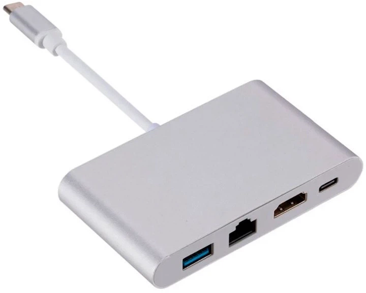 Адаптер Dynamode USB3.1 Type-C to 1хHDMI, 1хRJ-45, 1хUSB 3.0, 1хUSB Type-C Female, р.до 4K 3840×2160 (Multiport USB 3.1 Type-C to - Фото 1 Адаптер Dynamode USB3.1 Type-C to 1хHDMI, 1хRJ-45, 1хUSB 3.0, 1хUSB Type-C Female, р.до 4K 3840×2160 (Multiport USB 3.1 Type-C to - изображение 1