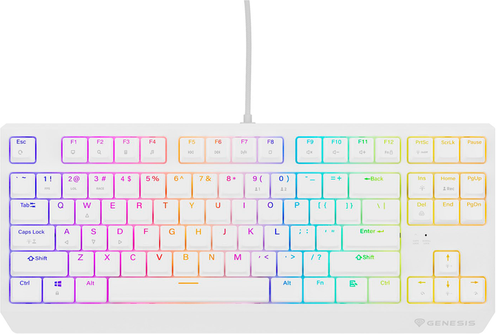 Клавіатура дротова Genesis Thor 230 TKL RGB Outemu Red White (NKG-2078) - зображення 2