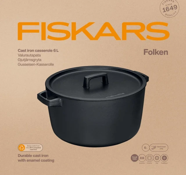 Чугунная кастрюля Fiskars Folken 6 л - изображение 5