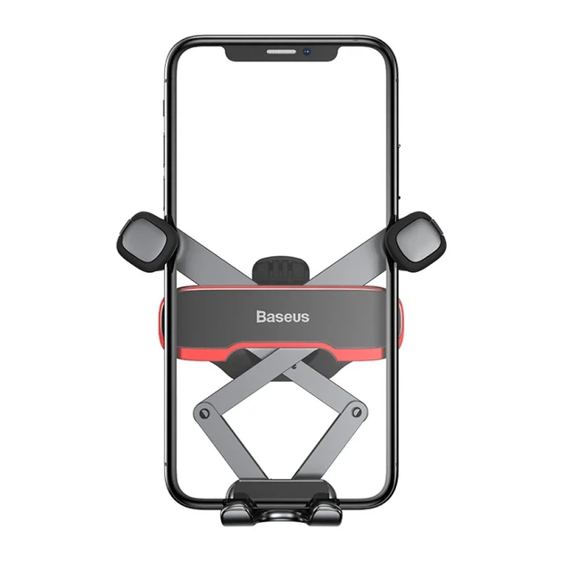 Автодержатель для телефона Baseus Lateral Gravity Car Mount Holder SUYL-HU01, гравитационный держатель в дефлектор авто, черный с красным - Фото 5 Автодержатель для телефона Baseus Lateral Gravity Car Mount Holder SUYL-HU01, гравитационный держатель в дефлектор авто, черный с красным - изображение 5