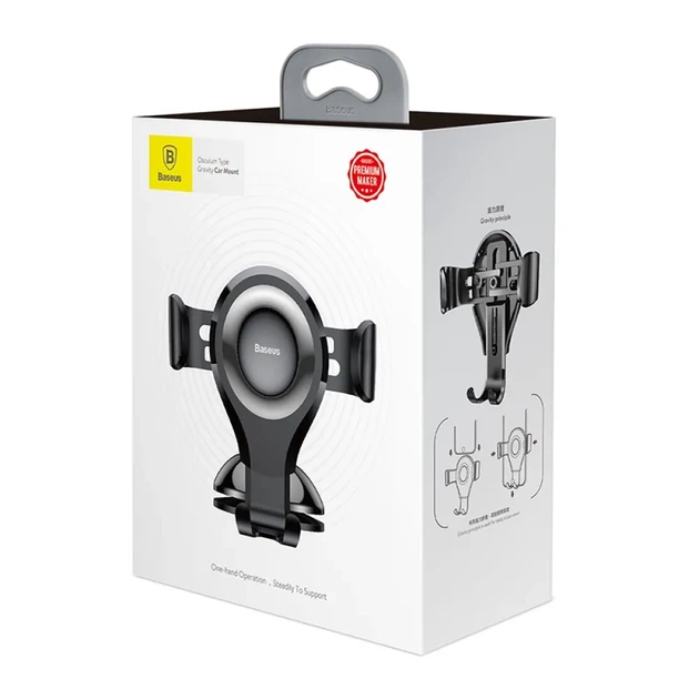 Автодержатель для телефона Baseus Osculum Type Gravity Car Mount SUYL-XP01, гравитационный держатель на панель/лобовое стекло, черный - изображение 2