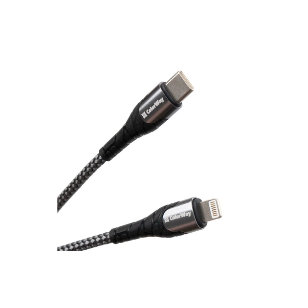 Дата кабель USB Type-C to Lightning 1.0m ColorWay (CW-CBPDCL033-GR) - Фото 1 Дата кабель USB Type-C to Lightning 1.0m ColorWay (CW-CBPDCL033-GR) - изображение 1