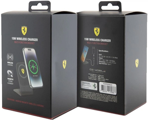 Складна бездротова зарядка Ferrari FEMFBMALK 15W Collection 2023 MagSafe Black (3666339170868) - зображення 3