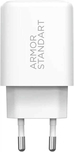 Мережевий зарядний пристрій ArmorStandart Poweraze 25W GaN Type-C + USB-A (ARM87067) (White) - Фото 2 Мережевий зарядний пристрій ArmorStandart Poweraze 25W GaN Type-C + USB-A (ARM87067) (White) - изображение 2
