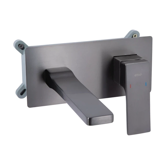 Комплект для ванной Qtap Tern Anthracite 480x370 мм с раковиной, смесителем Gemini Black PVD скрытого монтажа и донным клапаном (48176/45695) - изображение 7