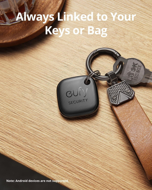 Комплект Bluetooth-трекеров eufy SmartTrack Link (2 шт.) для Apple Find My: Поиск ключей и багажа, Водонепроницаемый, Black - изображение 5