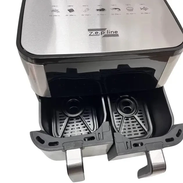 Аэрофритюрница безмасляная Zepline ZP-209 на 2 контейнера по 6л аэрогриль с сенсорным управлением 4000Вт - Фото 6 Аэрофритюрница безмасляная Zepline ZP-209 на 2 контейнера по 6л аэрогриль с сенсорным управлением 4000Вт - изображение 6