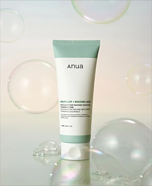 Пінка для вмивання для чутливої шкіри Anua Heartleaf Succinic Moisture Cleansing Foam 150 мл 8809640733659 - зображення 3