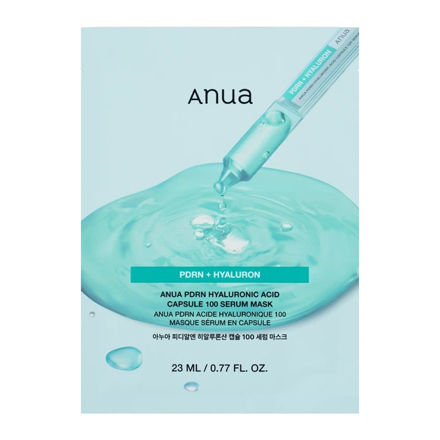 Тканевая маска для лица Anua PDRN + Hyaluronic Acid Capsule 100 Serum Mask, 23 мл x 10 шт 8809640737800 - изображение 2