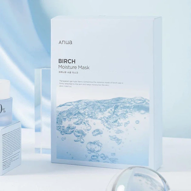 Увлажняющая тканевая маска для лица Anua Birch Moisture Sheet Mask, 25 мл x 10 шт 8809640731082 - Фото 7 Увлажняющая тканевая маска для лица Anua Birch Moisture Sheet Mask, 25 мл x 10 шт 8809640731082 - изображение 7