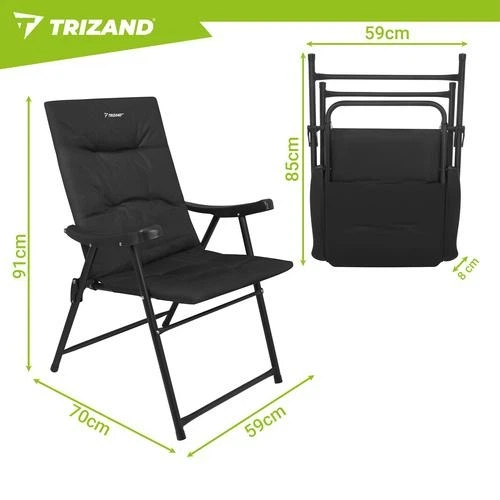 Кресло туристическое складное с высокой спинкой Trizand 27609 59×70×91 см до 120 кг, кресло кемпинговое для отдыха - Фото 2 Кресло туристическое складное с высокой спинкой Trizand 27609 59×70×91 см до 120 кг, кресло кемпинговое для отдыха - изображение 2
