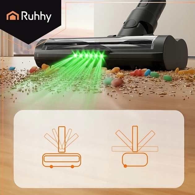 Аккумуляторный пылесос Ruhhy LunPro 26708 400 Вт 35 кПа 3 режима мощности, HEPA фильтр, складная труба - изображение 5
