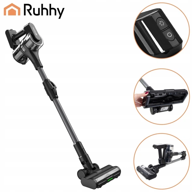 Аккумуляторный пылесос Ruhhy LunPro 26708 400 Вт 35 кПа 3 режима мощности, HEPA фильтр, складная труба - изображение 6