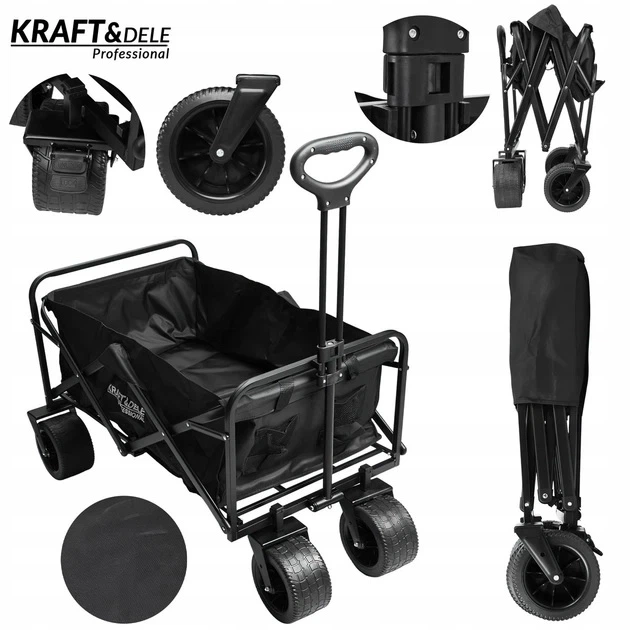 Складаний туристичний візок Kraft&Dele KD3089 160 л до 100 кг для саду, пляжу та перевезення вантажів - зображення 2