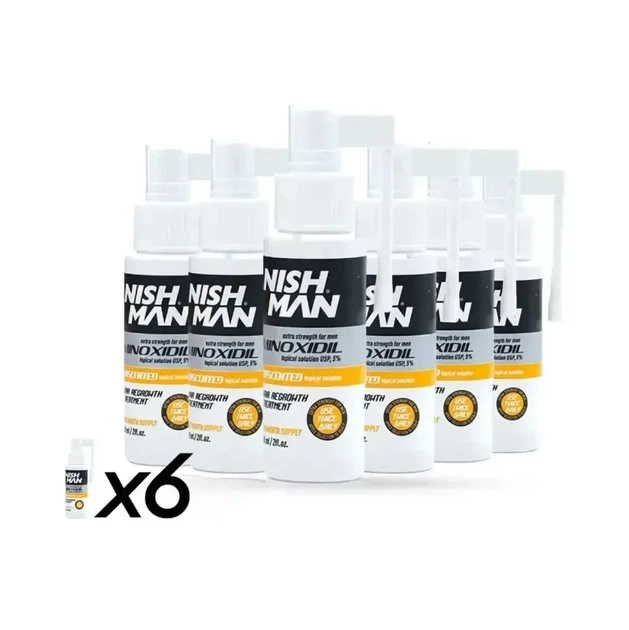 Набір лосьйонів для росту волосся Nishman Minoxidil 5% (6 флаконів по 60 мл) — Курс на 6 місяців - изображение 2