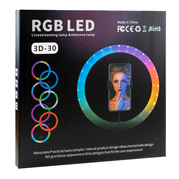 Лампа RGB OEM Crystal 3D 30 см 120 світлодіодів USB прозорий для фото та відеознімання - зображення 2