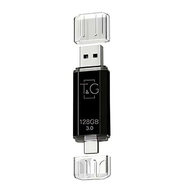 USB флешка 128GB USB 3.0 Type-C черный ABS пластик для хранения и переноса данных модель T&G 009 - Фото 1 USB флешка 128GB USB 3.0 Type-C черный ABS пластик для хранения и переноса данных модель T&G 009 - зображення 1
