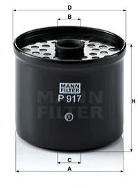 Паливний фільтр MANN P917X Renault Espace, Clio, Master; Suzuki Vitara; Volkswagen Jetta, Golf, LT; Ford Scorpio, Fiesta, Mondeo, Transit; Audi 80; Peugeot Boxer; Citroen Jumper; Seat Ibiza 1231108, 2656621, 5006136 - изображение 3