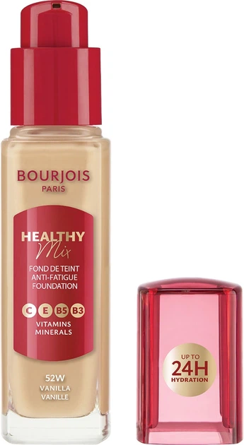 Тональная основа Bourjois Healthy Mix 52W Vanilla 30 мл (3616307172806) - Фото 2 Тональная основа Bourjois Healthy Mix 52W Vanilla 30 мл (3616307172806) - изображение 2
