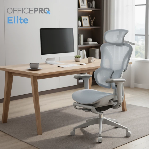 Крісло офісне OfficePro Elite OC950GLB Gray/Light Blue - зображення 9