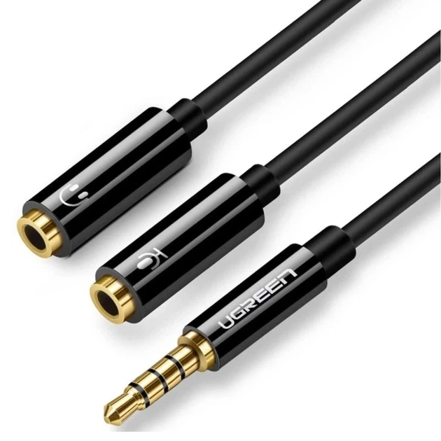 Аудіокабель UGREEN AV141 3.5mm Male to 2 Female Audio Cable ABS Case Black - Фото 1 Аудіокабель UGREEN AV141 3.5mm Male to 2 Female Audio Cable ABS Case Black - изображение 1