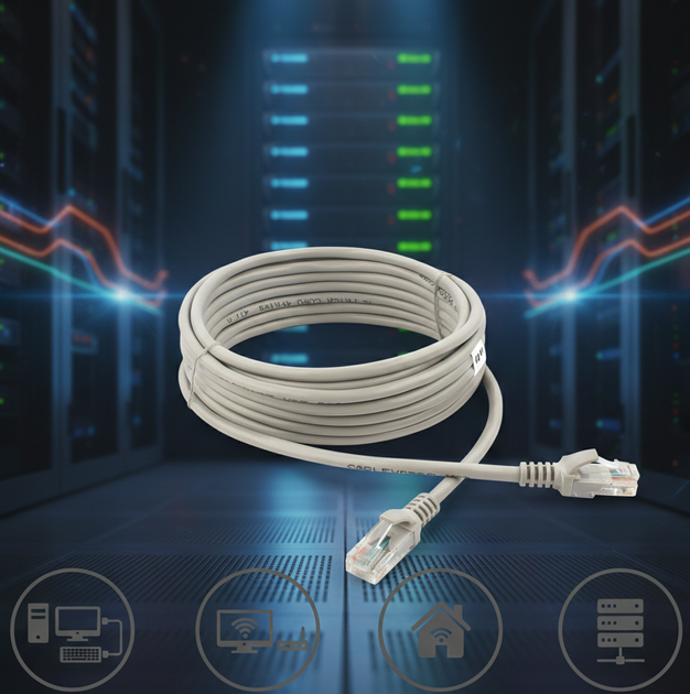 Высокоскоростной сетевой Патч корд 10 м UTP LAN кабель для интернета до 1000Мбит/с - изображение 3