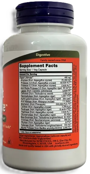 Kompleks enzymatyczny NOW Foods Digest Ultimate 120 kapsułek (733739029683) - obraz 2