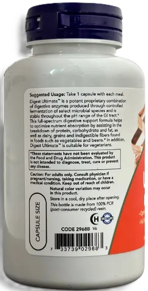 Kompleks enzymatyczny NOW Foods Digest Ultimate 120 kapsułek (733739029683) - obraz 3