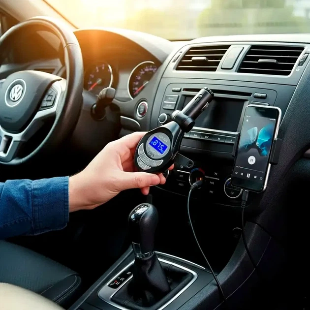 FM трансмиттер KD201 с пультом дистанционного управления USB SD TF MMC 12 В для автомобиля - изображение 6