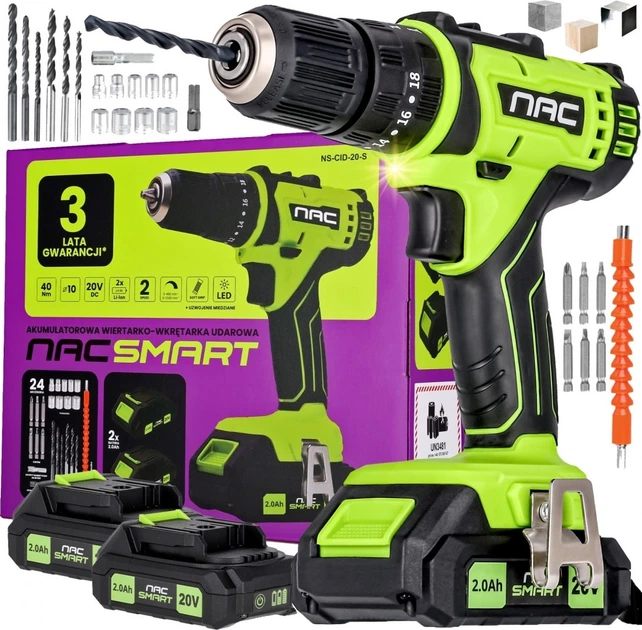 Дриль-шуруповерт акумуляторний Nac SMART 20V 2x2.0 Ah NS-CID-20-S (5905842521681) - зображення 4