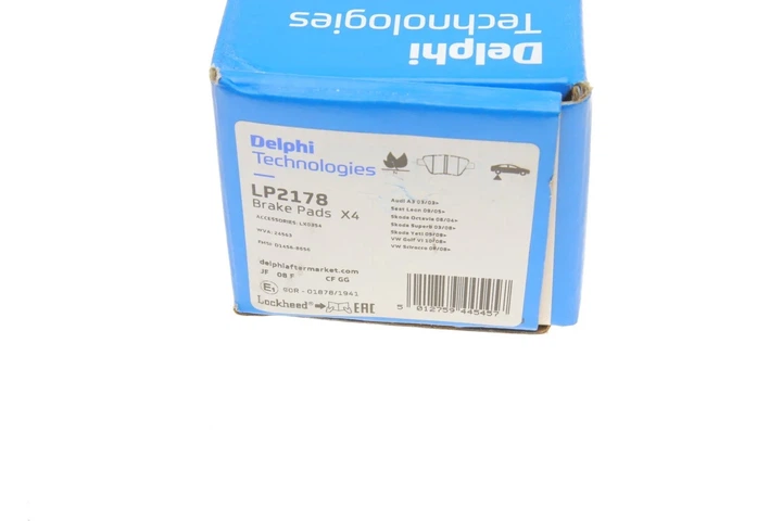 Колодки гальмові Delphi LP2178 Audi A3, A1; Seat Leon; Volkswagen Golf, Scirocco, Caddy, Touran, Jetta, EOS; Skoda Octavia, Superb, Yeti 5K0698451, 5KO698451, 2K5698451 - зображення 9