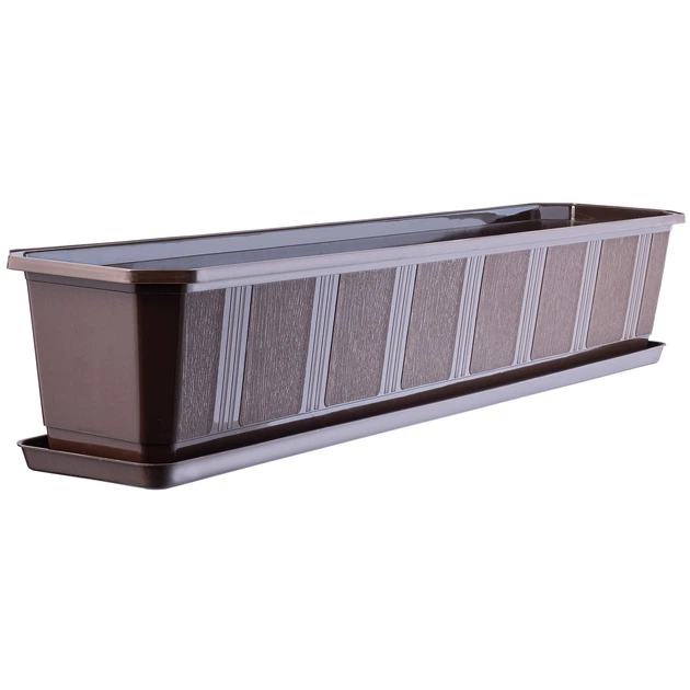Skrzynka balkonowa Kadax Trani z podstawką i uchwytami 80 cm Brązowa (K874) (5902730388531) - obraz 10