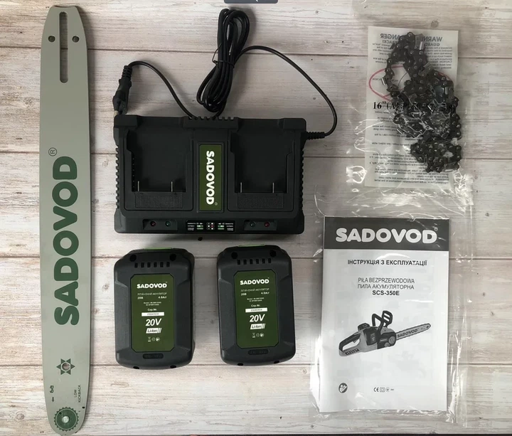 Аккумуляторная безщеточная цепная пила SADOVOD SCS-350Е 20V-4A - изображение 6
