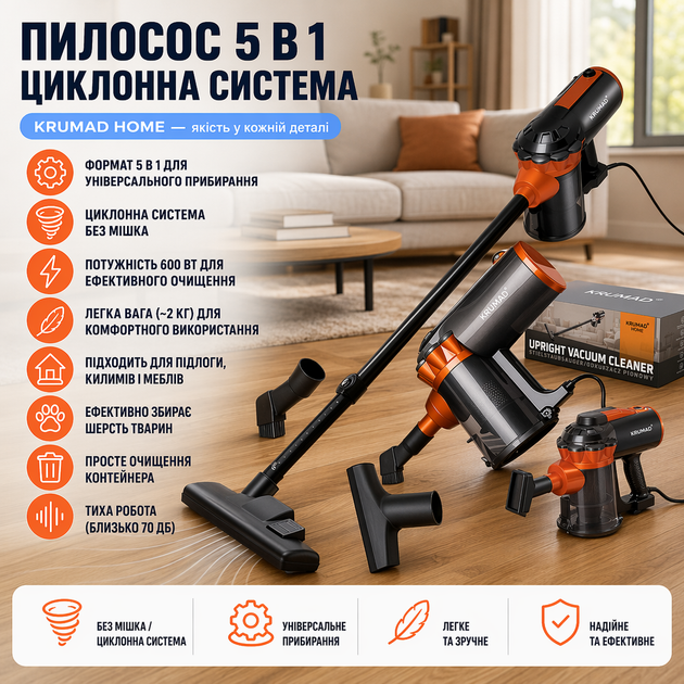 Вертикальный пылесос Krumad KMD156 - изображение 4