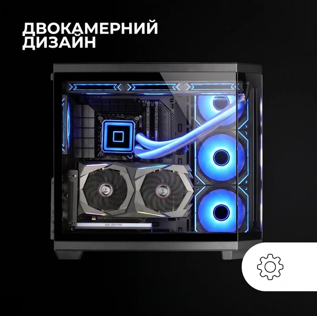 Корпус Mars Gaming MC-3TCORE / Без БЖ / ATX, Micro-ATX, Mini-ITX / USB-C / GPU до 410 мм / Чорний - зображення 4