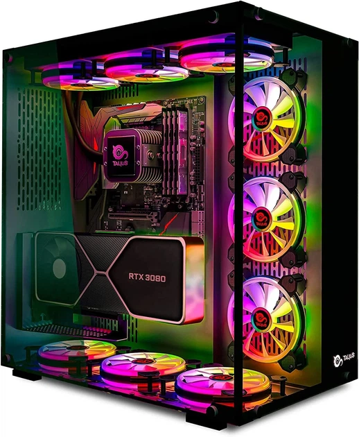 Корпус Talius Cronos RGB / без БЖ / E-ATX / 3x120mm RGB / Tempered Glass / USB 3.0 / Чорний - Фото 2 Корпус Talius Cronos RGB / без БЖ / E-ATX / 3x120mm RGB / Tempered Glass / USB 3.0 / Чорний - зображення 2